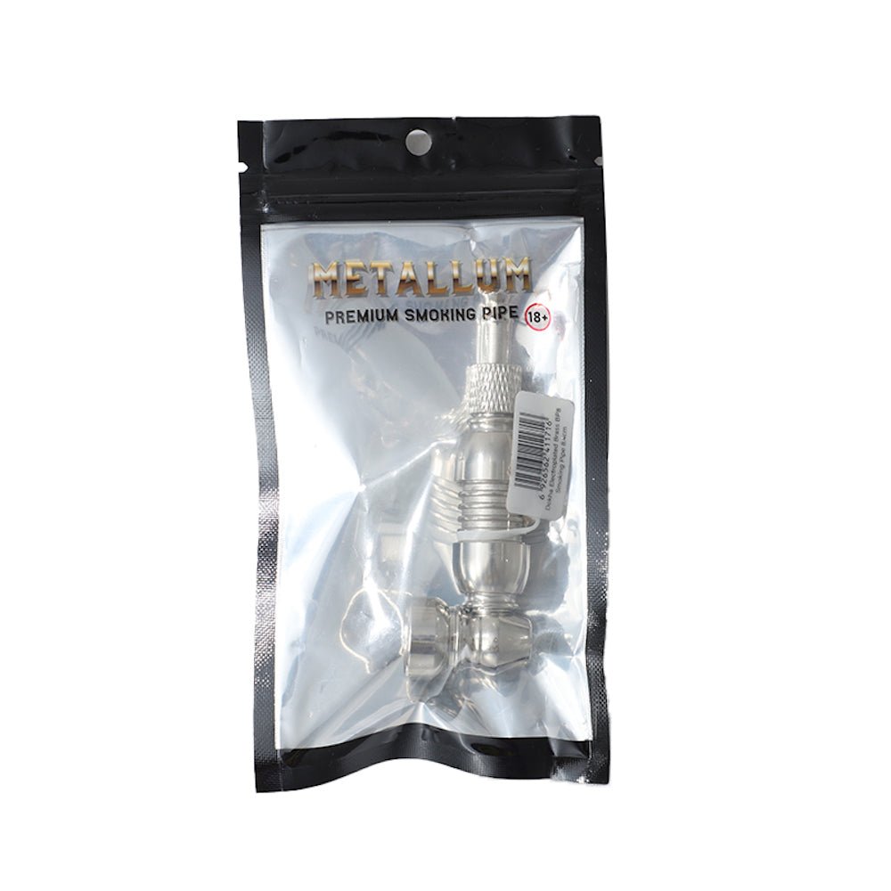 Dokha Electroplated Brass Smoking Pipe 8.4cm | Shisha Glass