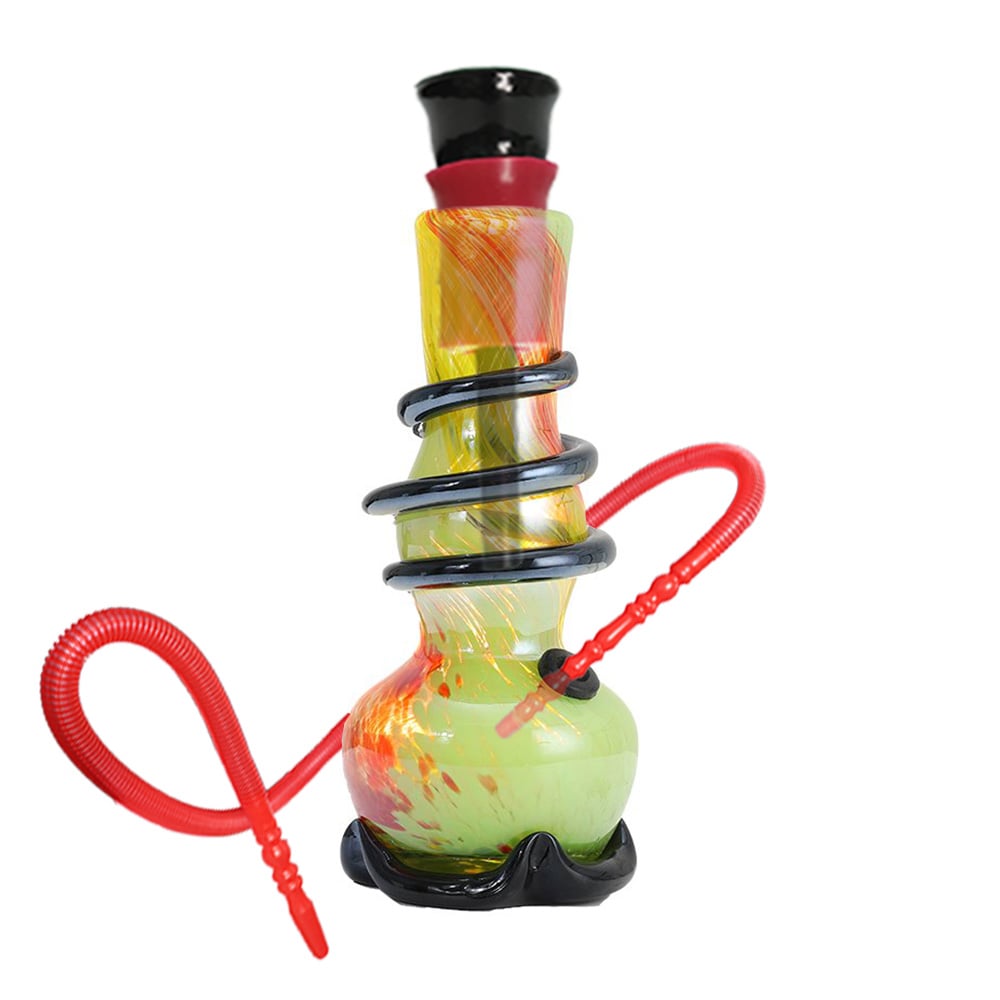 Glass Round Base Colored Twister Waterpipe 20cm - Shisha Glass