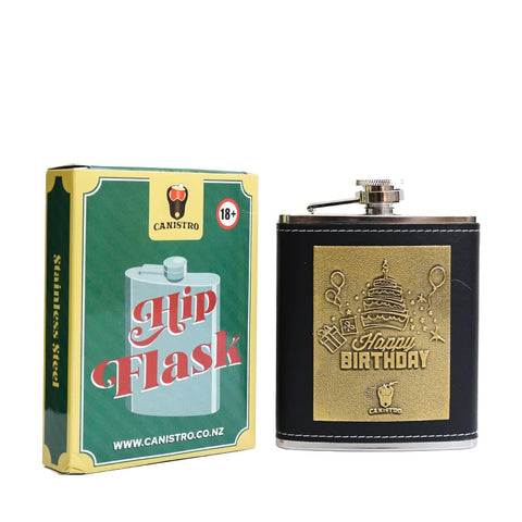 Hip Flask Leather Birthday 7oz - Shisha Glass