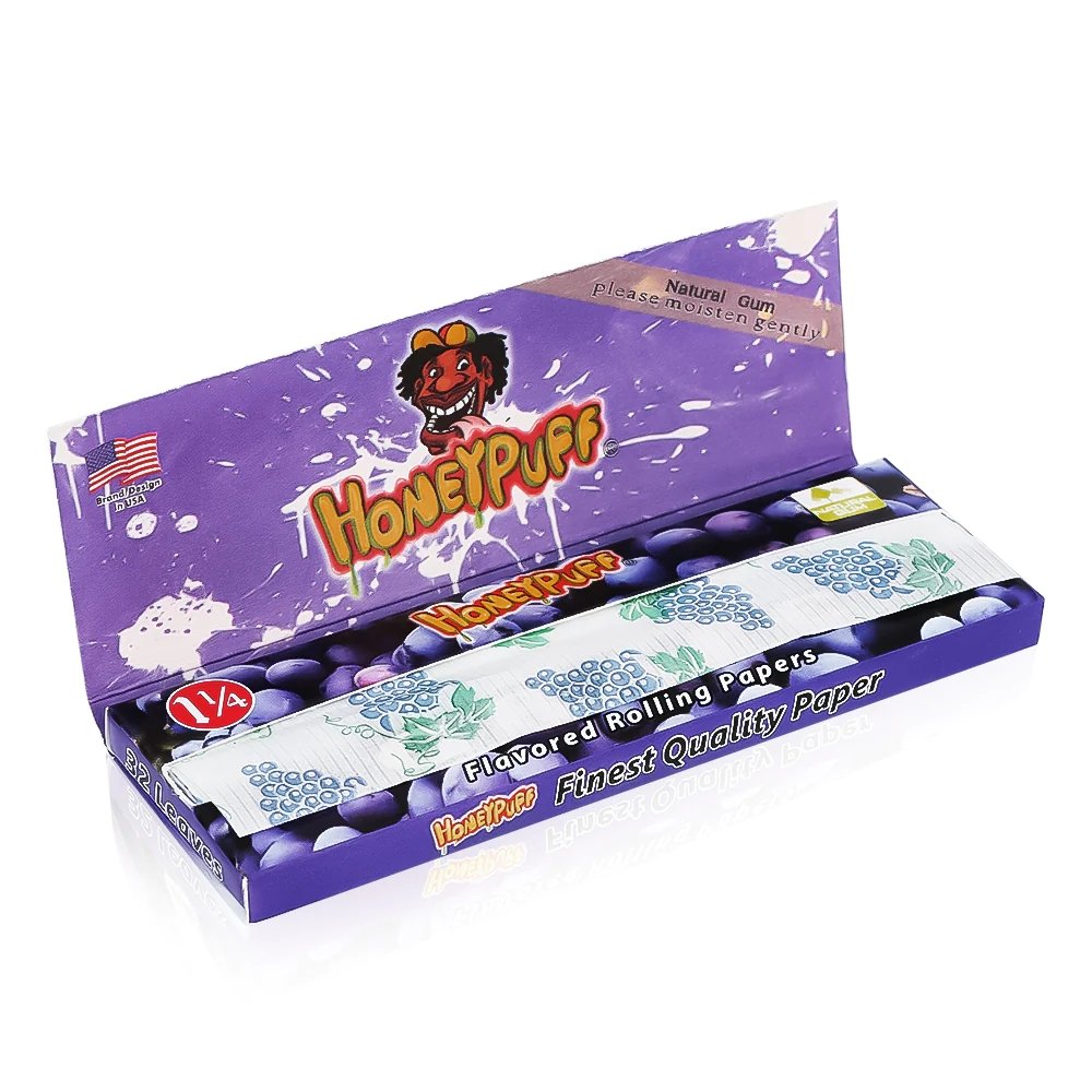 Honey Puff Extra Flavored Rolling Paper 1 1/4 - Grape - Shisha Glass