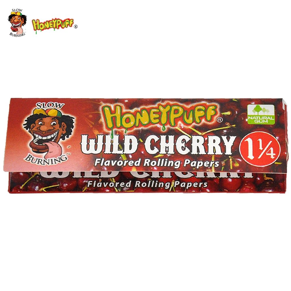Honey Puff Extra Flavored Rolling Paper 1 1/4 - Wild Cherry - Shisha Glass
