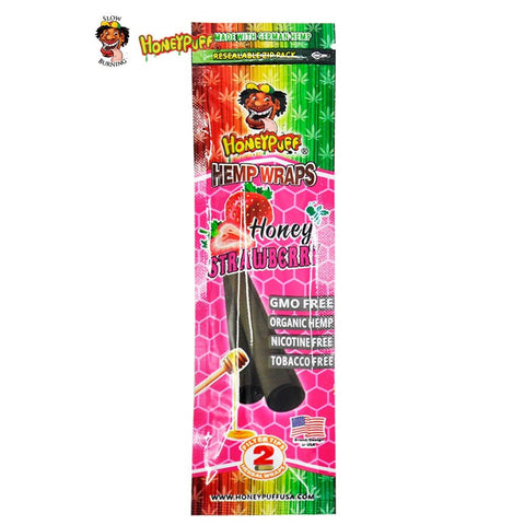 Honey Puff Flavoured Hemp Wrap - Honey Strawberry (2pk) - Shisha Glass
