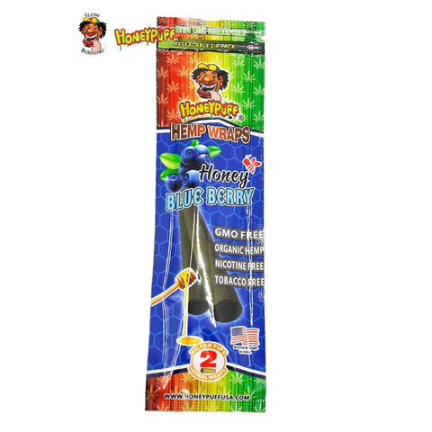 Honey Puff Natural Flavoured Hemp Wrap -Honey Blueberry (2pk) - Shisha Glass
