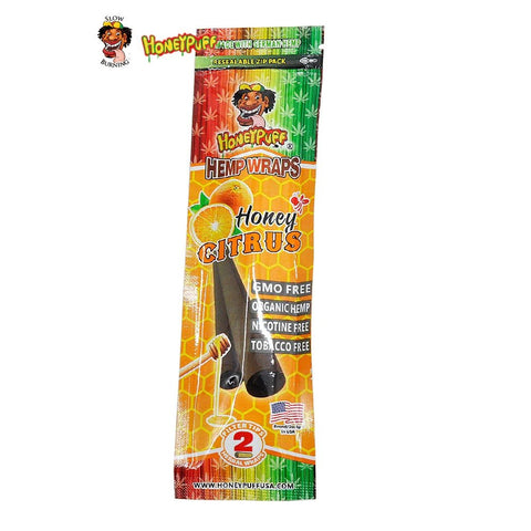 Honey Puff Natural Flavoured Hemp Wrap -Honey Citrus (2pk) - Shisha Glass