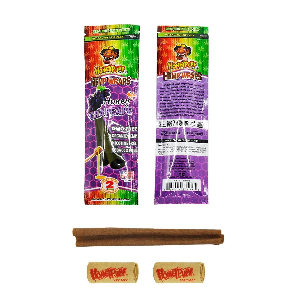 Honey Puff Natural Flavoured Hemp Wrap -Honey Grapeape (2pk) - Shisha Glass