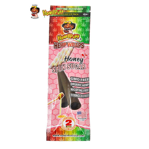 Honey Puff Natural Flavoured Hemp Wrap -Honey Spun Sugar (2pk) - Shisha Glass