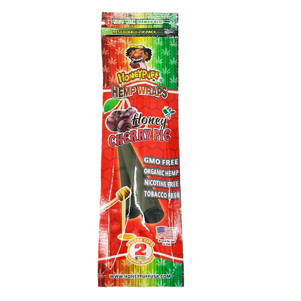 Honey Puff Natural Flavoured Hemp Wraps -Honey Cherry Pie (2pk) - Shisha Glass
