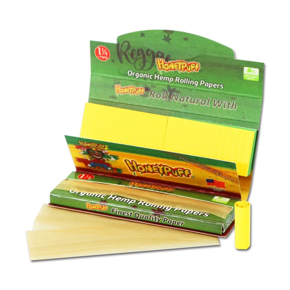 Honey Puff Organic Hemp Rolling Paper 1 1 4 Tips Shisha Glass honey-puff-organic-hemp-rolling-paper-1-1-4-tips-shisha-glass