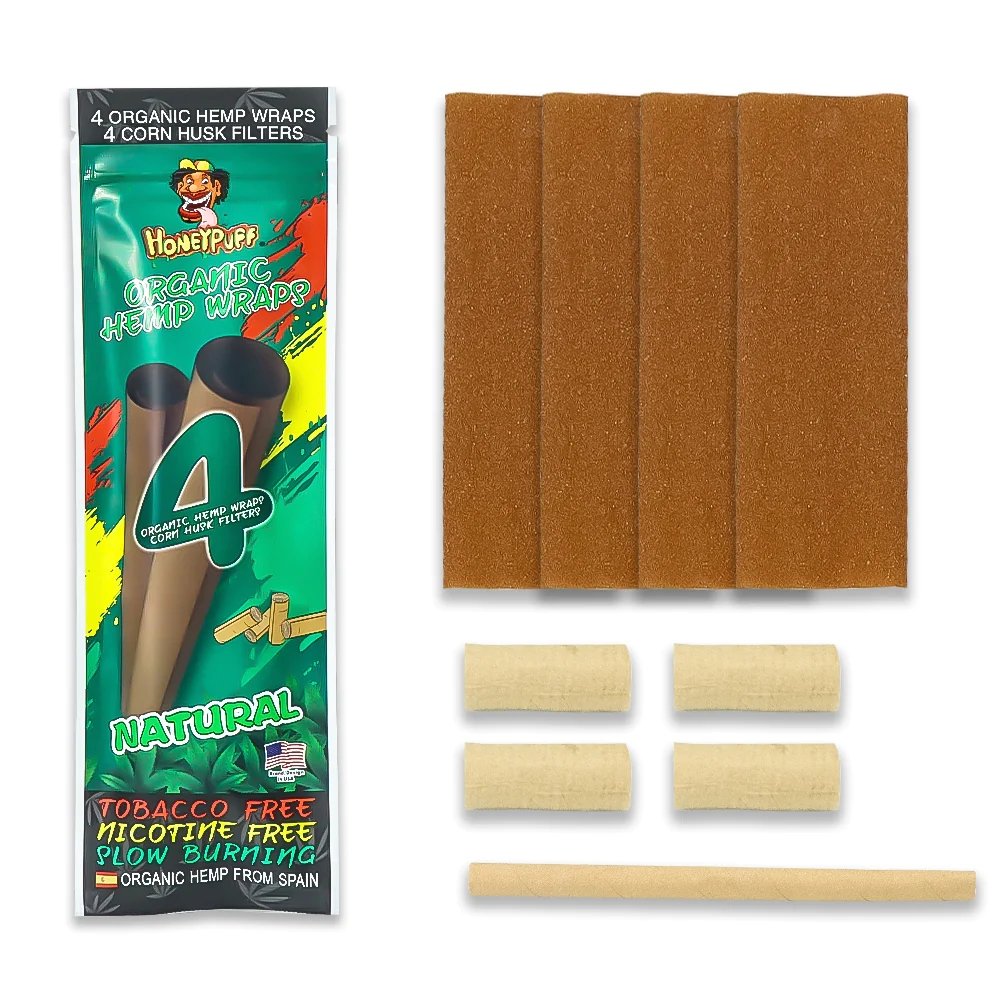 Honey Puff Organic Hemp Wrap -Natural (4pk) - Shisha Glass