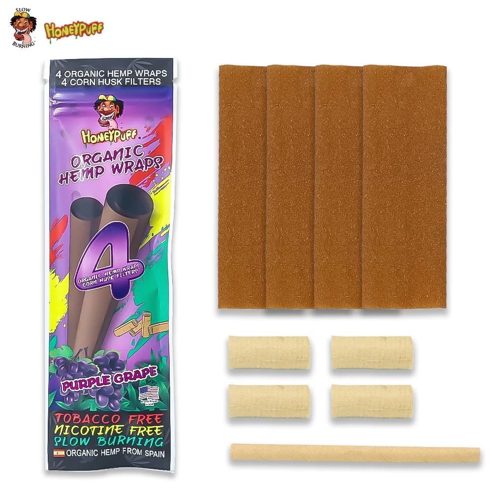 Honey Puff Organic Hemp Wrap -Purple Grape (4pk) - Shisha Glass