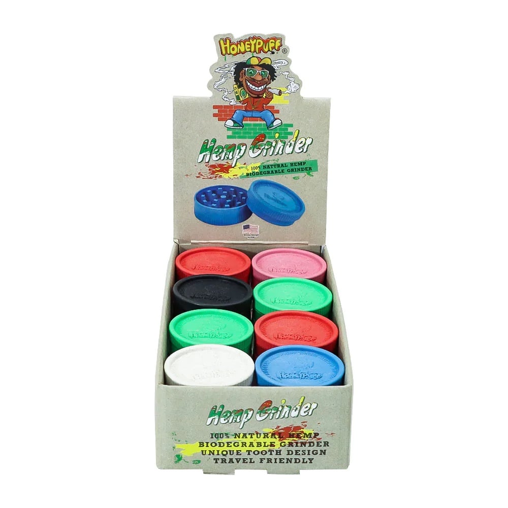 HoneyPuff Biodegradable Hemp Herb Grinder 40mm - Shisha Glass