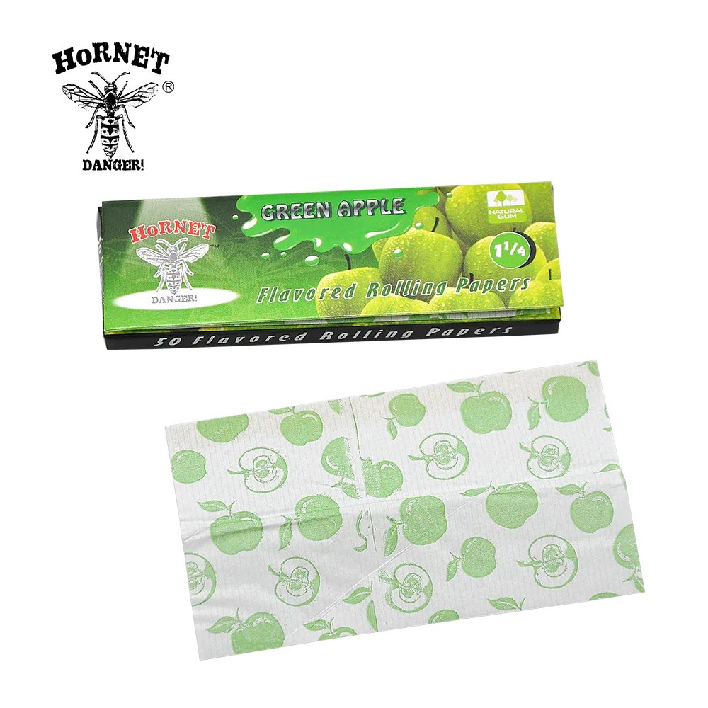 Hornet Flavored Rolling Paper 1 1/4 - Green Apple - Shisha Glass