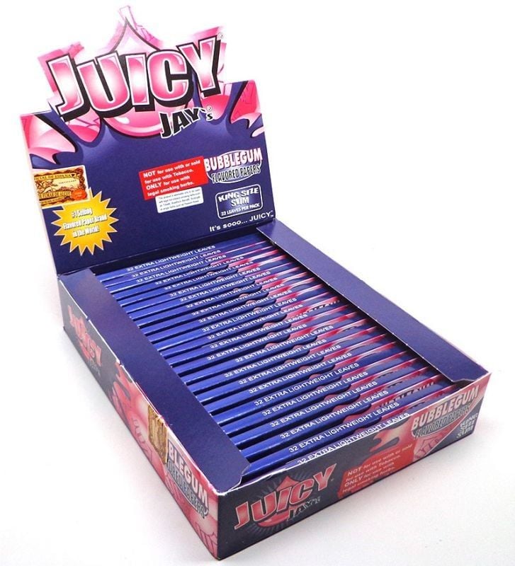 Juicy Jay's Bubblegum King Size (Slim) Papers - Shisha Glass