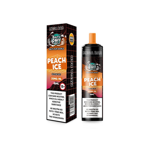 Mega Bar Peach Ice Disposable Vape - Shisha Glass