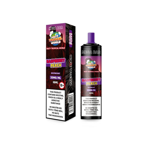 Mega Bar Raspberry Peach Disposable Vape - Shisha Glass