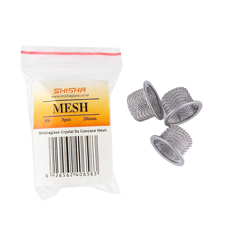 Weed Vaporizer Mesh Crystal Stainless Steel Concave 20mm 3pcs - Shisha Glass