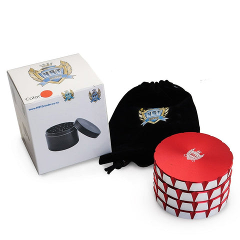 NBT Aluminum Coloured Pattern Herb Grinder 65mm 4xParts - Shisha Glass