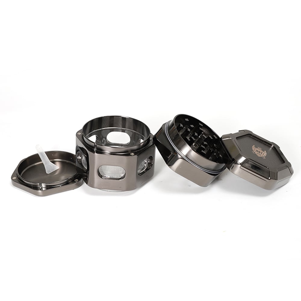 NBT Metal Hexagon Weed Grinder 60mm 4xParts - Shisha Glass