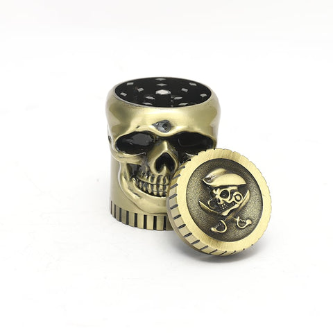 NBT Metal Smiling Skull Weed Grinder 53mm 3xParts - Shisha Glass