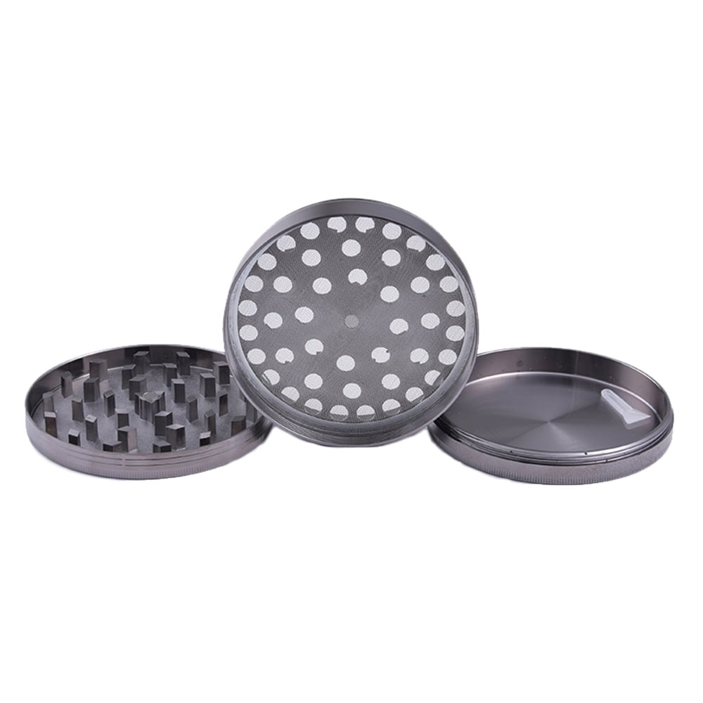 NBT Silver Aluminum Weed Grinder 100mm 4xParts - Shisha Glass