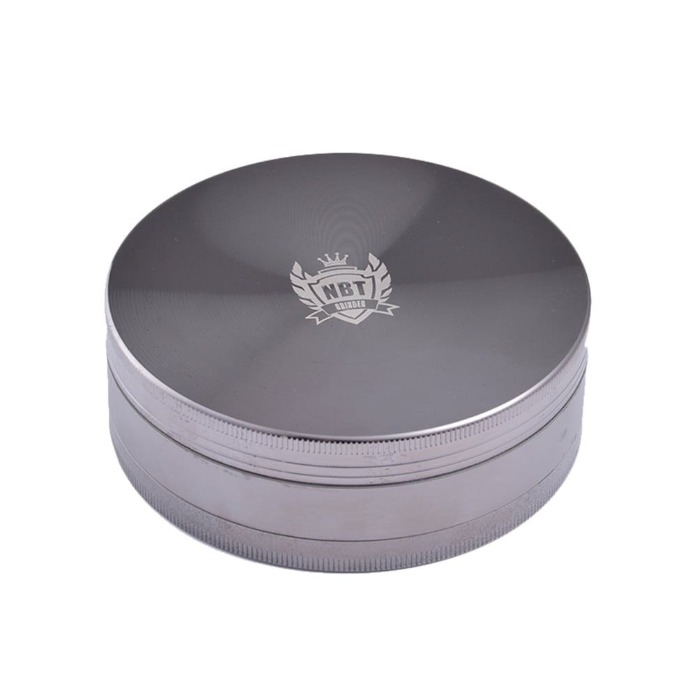 NBT Silver Aluminum Weed Grinder 100mm 4xParts - Shisha Glass