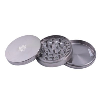 NBT Silver Aluminum Weed Grinder 100mm 4xParts - Shisha Glass
