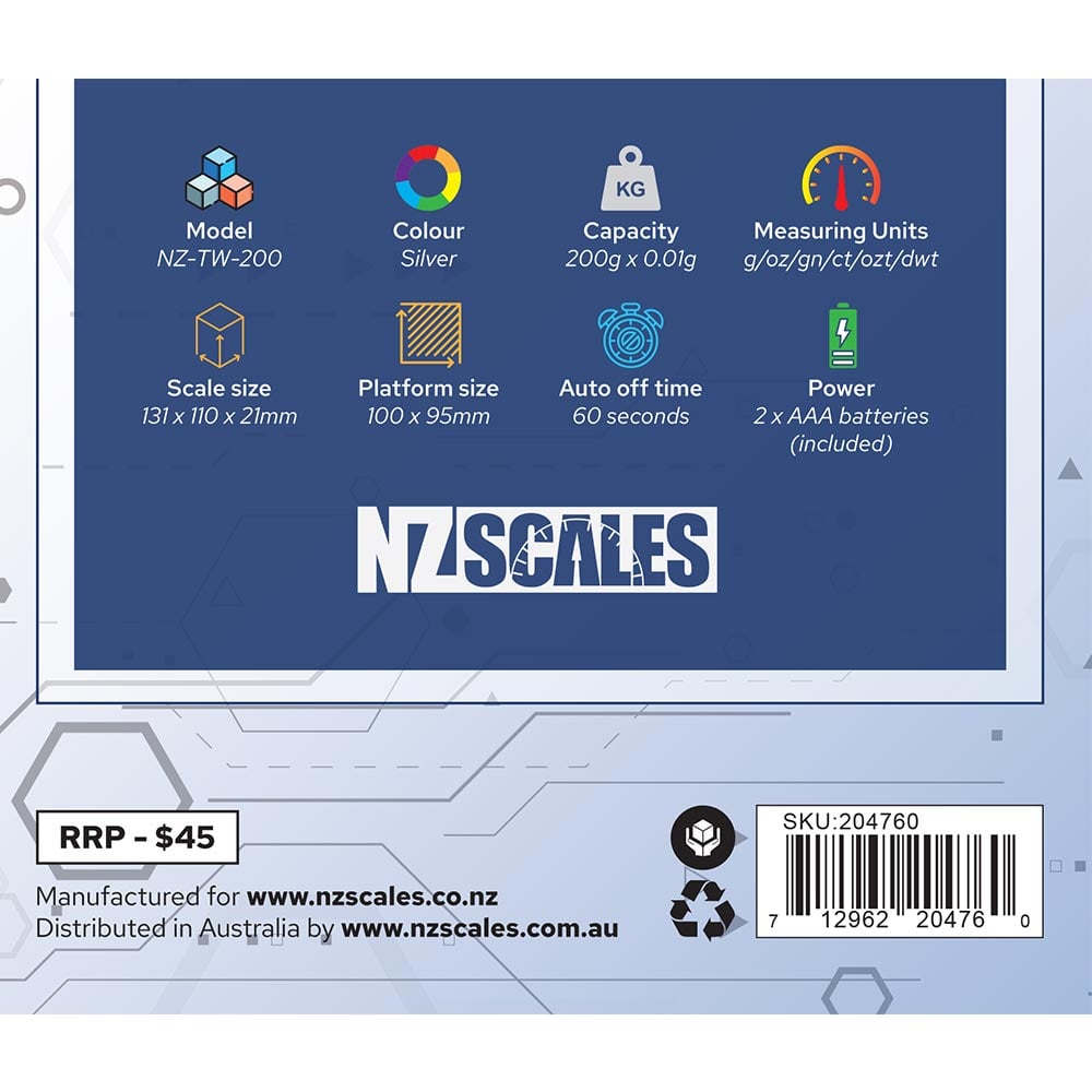 NZ Digital Scale NZ-TW-200 200 x 0.01g - Shisha Glass