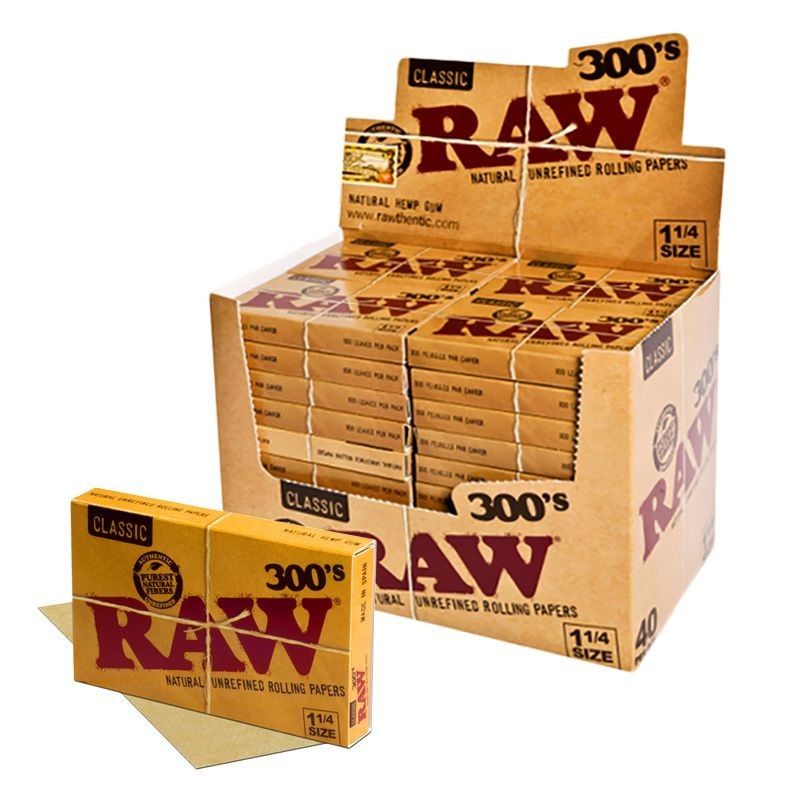 Raw Classic 300 Regular Rolling 1 1/4 Papers - Shisha Glass