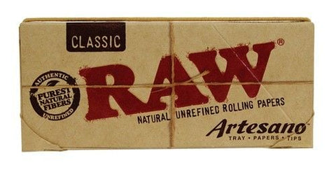 Raw Classic Kingsize Slim Artesano Papers+Tips - Shisha Glass