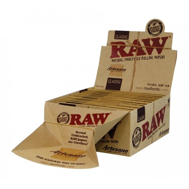 Raw Classic Kingsize Slim Artesano Papers+Tips - Shisha Glass