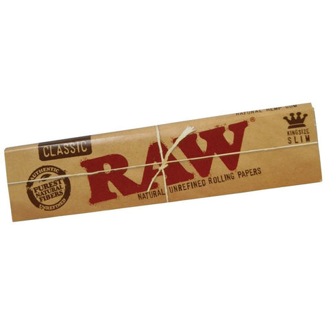 RAW Classic Kingsize Slim Rolling Papers - Shisha Glass