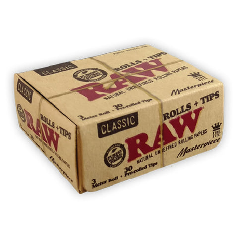 RAW Classic Masterpiece King Size Roll and Tips - Shisha Glass