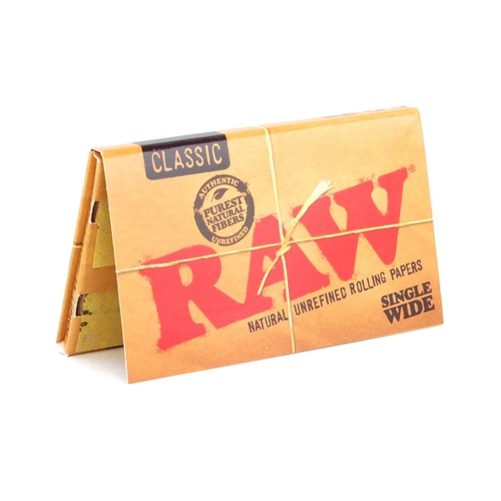 Raw Classic Single wide paper 100 Leaves - Shisha Glass