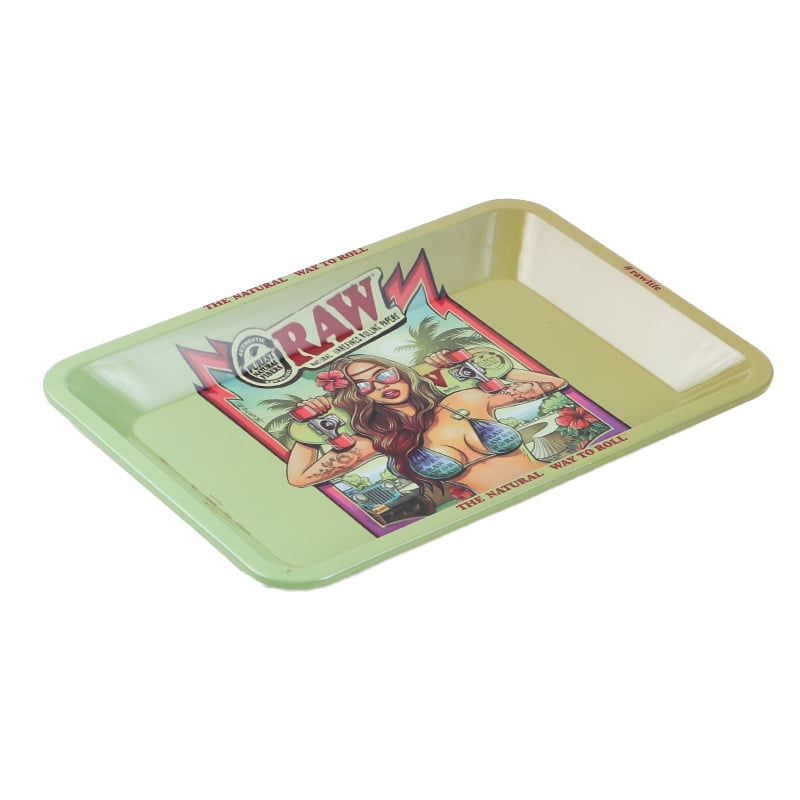 Raw Girl 2 Classic Rolling Tray SML3 - Shisha Glass