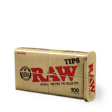 RAW Natural Unrefined 100 Tip Pre-Rolled Tin - Shisha Glass