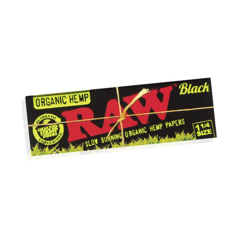 RAW ORGANIC BLACK Unrefined 1 1/4 Rolling Papers | Shisha Glass