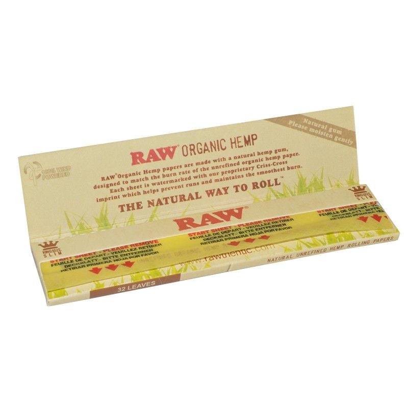 Raw Organic Kingsize Slim Papers - Shisha Glass