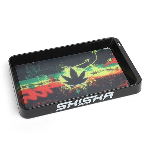 ShishaGlass 7-Color Glow Black Rolling Tray - Shisha Glass