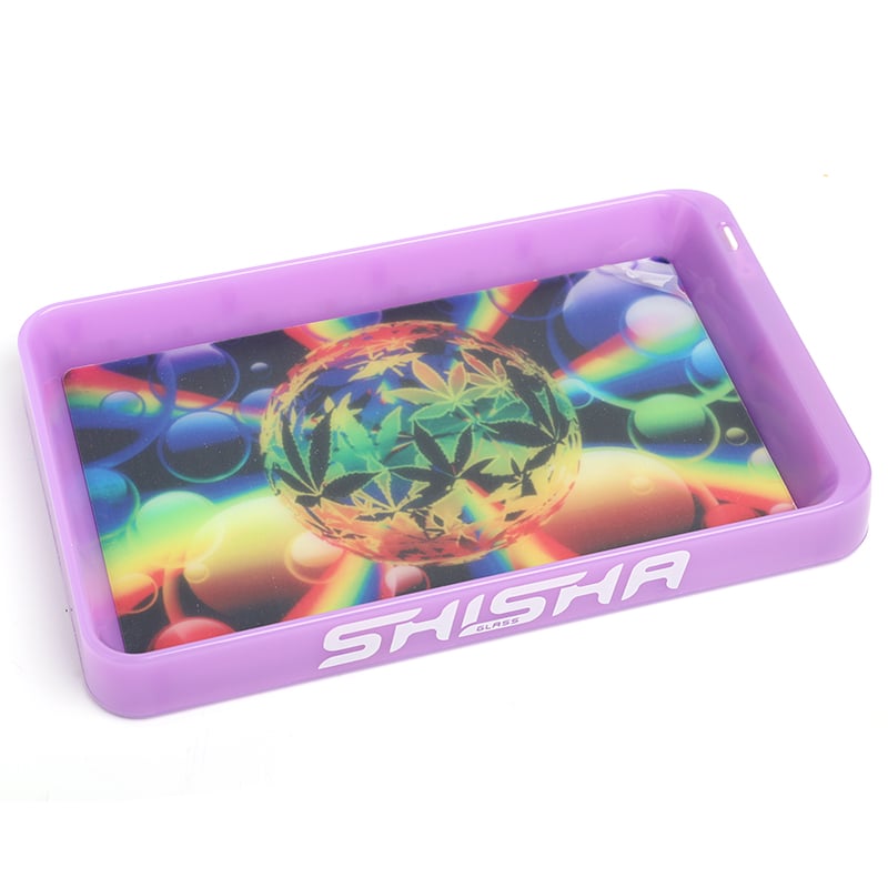 ShishaGlass 7-Color Glow Purple Rolling Tray - Shisha Glass