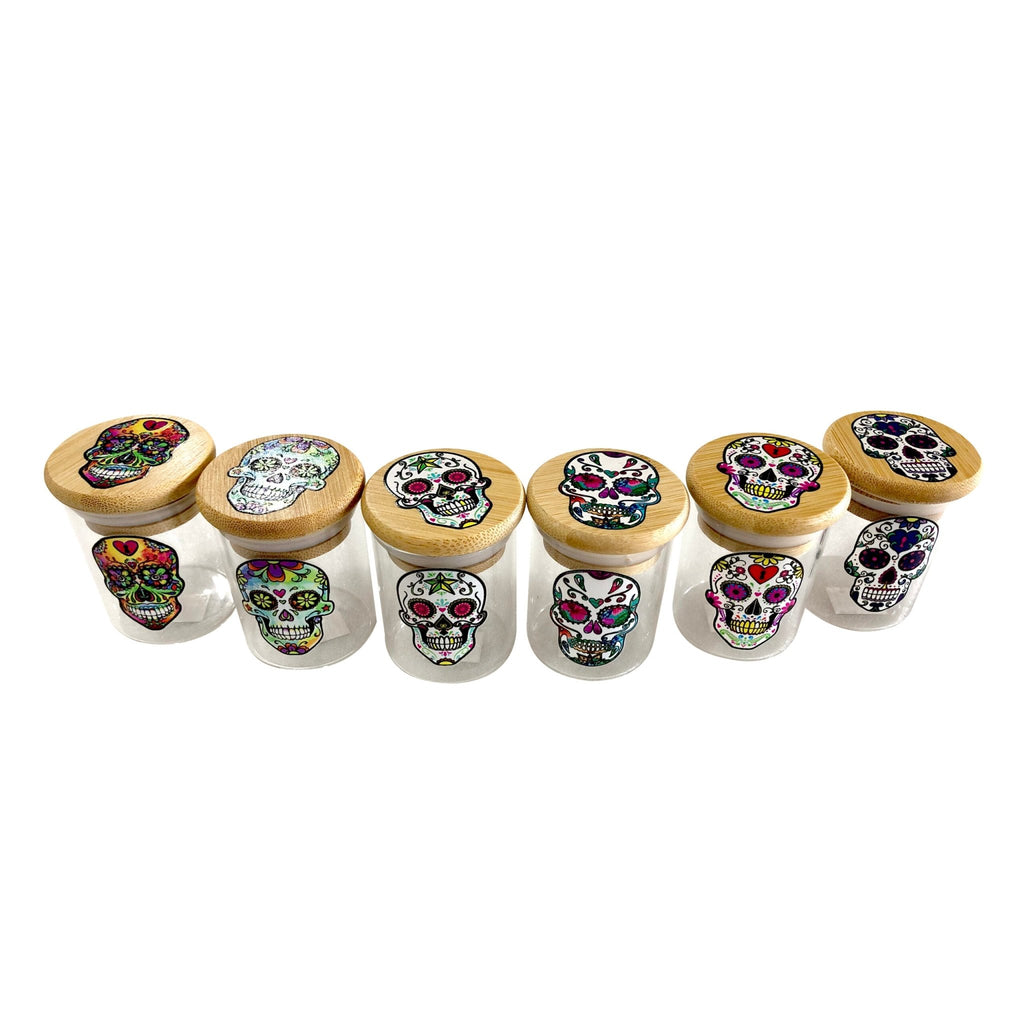 Shishaglass Bamboo Stash Pop Top Storage Glass Jar S1 - Shisha Glass