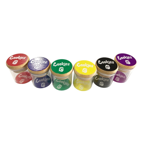 Shishaglass Bamboo Stash Pop Top Storage Glass Jar S2 - Shisha Glass