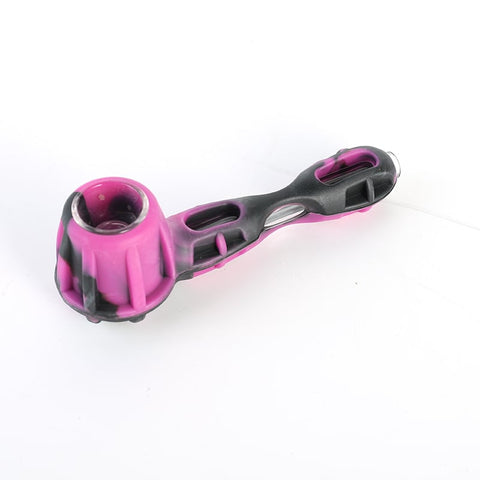 Silicone Billiard Mixed Colours Weed Pipe 11cm - Shisha Glass