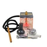 Square Acrylic Shisha Hookah Set with LED Light 1xHose Combo Kit - Shisha Glass