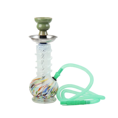 ST4 Coloured Twister Round Base Glass Bong 20.3cm - Shisha Glass