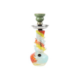 ST5 Coloured Twister Triple Round Base Glass Bong 20.3cm - Shisha Glass