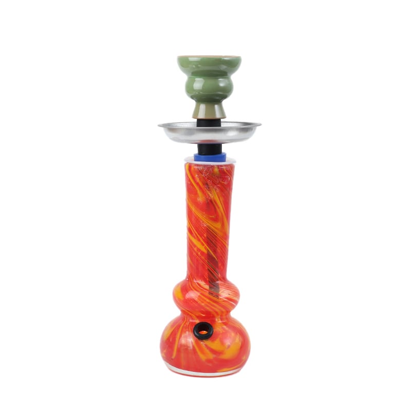 ST6 Coloured Double Round Base Glass Bong 20.3cm - Shisha Glass