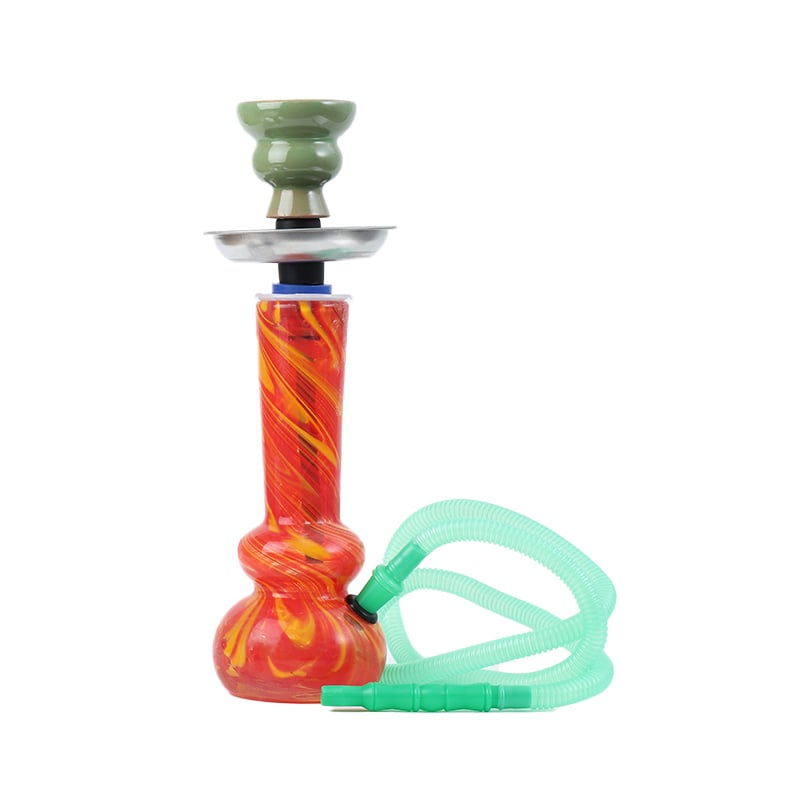ST6 Coloured Double Round Base Glass Bong 20.3cm - Shisha Glass