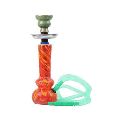 ST6 Coloured Double Round Base Glass Bong 20.3cm - Shisha Glass