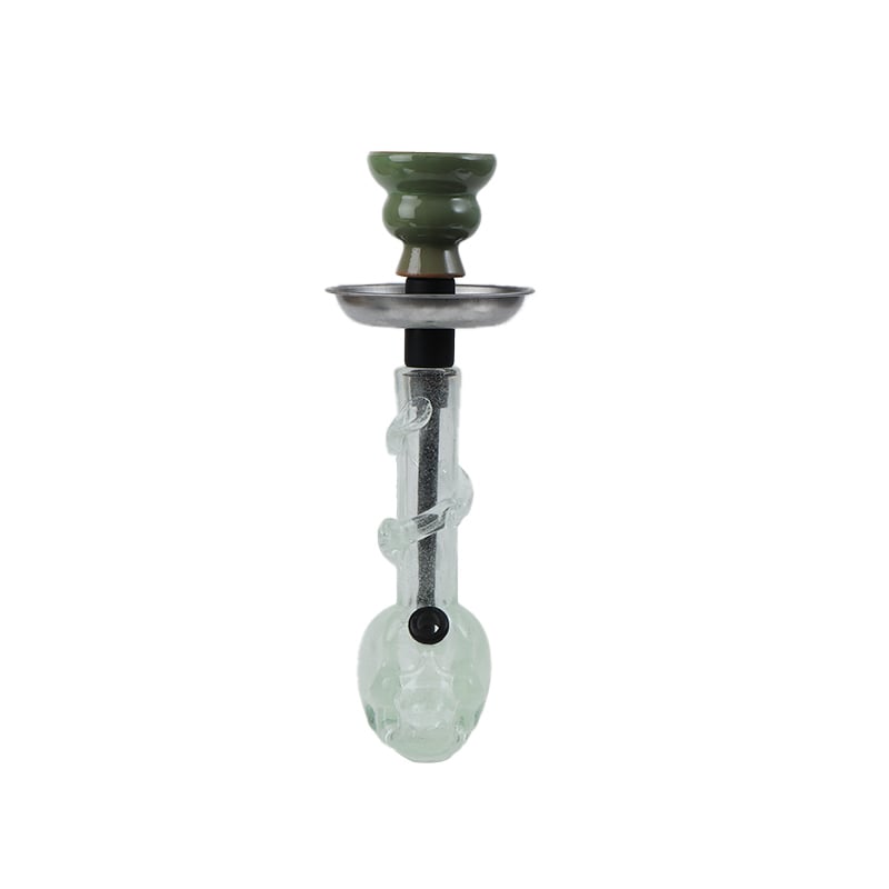 ST7 Coloured Twister Skull Base Glass Bong 20.3cm - Shisha Glass