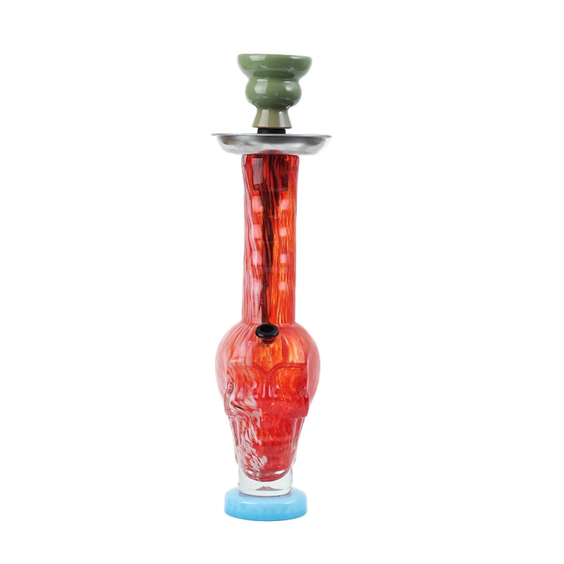 ST9 Coloured Skull Round Base Glass Bong 30.4cm - Shisha Glass